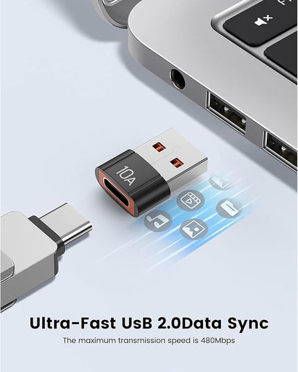 10 Pack 200W USB C to USB Adapter,C Male to USB3.1 Female Charger,Up to 10Gbps Data Transfer,for Apple Watch Ultra iWatch Series 8 7,iPhone 17 16 Plus Pro Max,Google Pixel