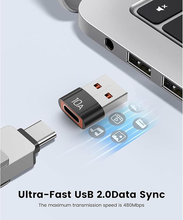 10 Pack 200W USB C to USB Adapter,C Male to USB3.1 Female Charger,Up to 10Gbps Data Transfer,for Apple Watch Ultra iWatch Series 8 7,iPhone 17 16 Plus Pro Max,Google Pixel