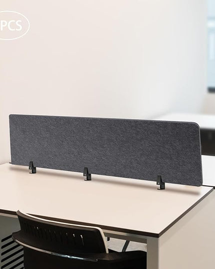 2pcs Privacy Panel, Standing Desk Divider 60"x16" Desktop Office Furniture Partitions, Clamp-On Acoustic Desk Divider Mounted Privacy Panel to Reduce Noise and Visual Distractions (Dark Grey)