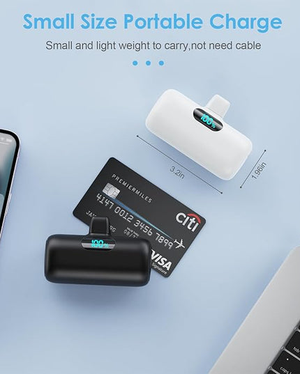 [2 Pack]Small Portable Charger for iPhone,Upgraded 5000mAh PD Fast Charging Power Bank,Cute Mini Portable Phone Charger Battery Pack Compatible with iPhone 14/14 Pro Max/13/13 Pro/12 Pro/11/XR/X/8 etc
