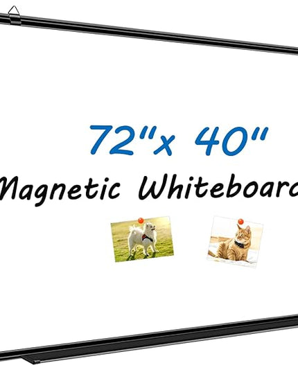 H-Qprobd Large White Board Dry Erase Board for Wall 72"X40" Magnetic Whiteboard with Long Pen Tray, Presentation Dry Erase Boards for Office, Classroom, School, Home
