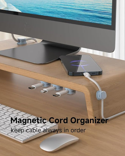 Magnetic Cable Clips, Adjustable Cord Holder Management, Adhesive Wire Keeper Organizer for Home Office Desk Phone PC Car Wall Desktop Nightstand Appliance (9-PCS Blue)