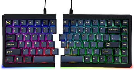 BAROCCOMiSTEL MD770 RGB BT5.0 Glaze Blue TKL Ergonomic Mechanical Keyboard, 75% Split Layout, Cherry MX, PBT DoubleShot Keycap, Mac/Windows OS Compatible (Cherry Silent Red)