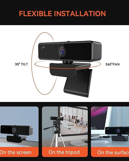 NUROUM V11 2K Webcam for PC, 1080P 60FPS USB Web Camera with Microphone, 1440P@30fps, 90° Wide-Angle, Privacy Cover, Plug&Play for Mac/Laptop/Desktop/Computer, for Zoom/Teams/Google Meet