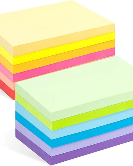 Large Sticky Notes,1200 Sheets Memo Pads,3 x 5 in Bright Colored Note Pads,Clean Removal Super Self-Stick Notes,12 Colors Notepads,Pastel Ruled Post Stickies for Office,Home,School Supplies