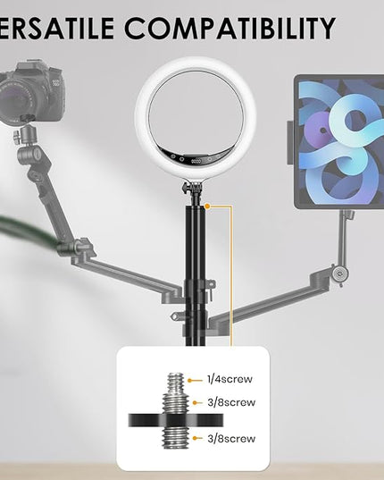 TARION Modular Base Extension Rod - 21.6"/55cm Extension Pole Set (2× 10.8" Sections) Compatible with Titanrig Lite Z, Desktop, Studio, Cart Products