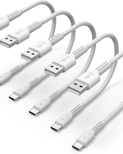 6 inch Short USB C Cord Fast Charge 5 Pack Durable USB A to USB Type C 3A Fast Charging Cable for Charging Station Compatible with Samsung Galaxy Note 20 A20 A51 S10 S20 Plus Ultra LG Stylo K51