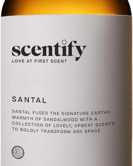 Scentify Santal Aroma Oil Refill Scent for Oil Diffusers - Iris, Amber, Sandalwood, Cedar Scents - Luxurious Relaxing Aromatherapy Diffuser Fragrance 470ml, 16 oz