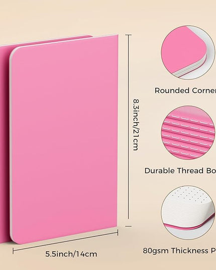 12 Pack Colorful Dot Grid Notebook Journals Bulk with Thick Paper, 60 Pages, 8.3x5.5 inch, A5 Size, Writing Subject Notebooks Planner for Student Travelers Office, Travel Journal Set