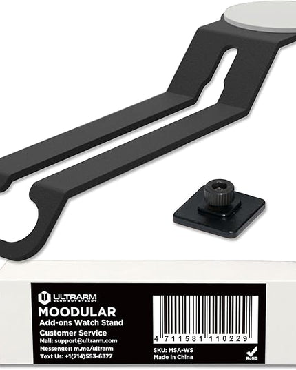 Moodular Add-ons Watch Stand for Smart Watch (Charger Not Included) [Accessory Only - Requires Moodular Wooden Monitor Stand Slide Rails for Use] Black MSA-WS
