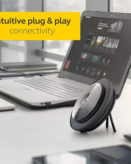 Jabra Speak 710 MS Wireless Bluetooth Speakerphone with Link 370 USB Adapter – Portable Conference Speaker for Holding Meetings Anywhere with Immersive Sound - Certified for Microsoft Teams
