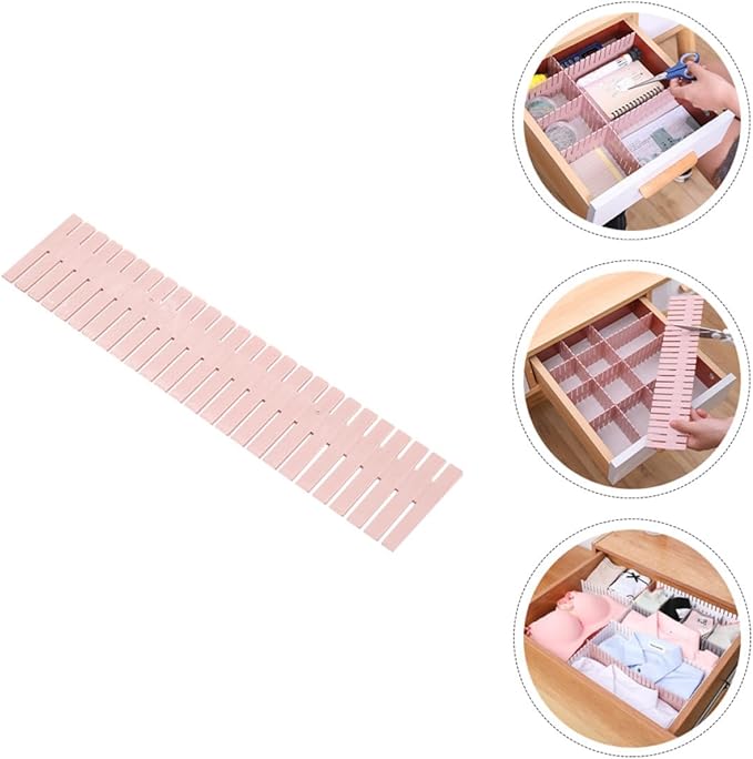 Plastic Drawer Dividers 16pcs Set 4 Sets Pink Long 37X7Cm Plastic Storage Organizer for Socks Underwear Closet Organization and Drawer Separation