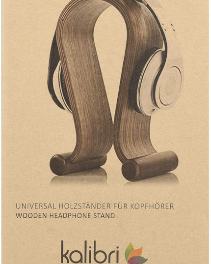 kalibri Wooden Omega Headphone Stand - Universal Headset Wood Hanger - Holder for Gaming Headsets DJ Studio Headphones & Earphone Display - Oak