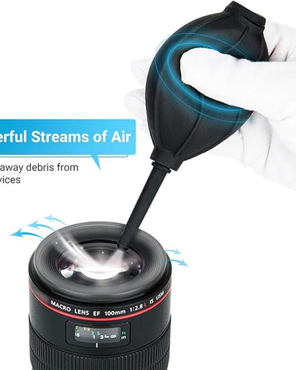 Soft Tip Silicone Super Air Blower Blaster Pump Dust Cleaner Include Micro Fiber Cleaning Cloth, Bulb Blower for Digital SLR Lens Sensor LCD Screens Musical Instruments Keyboards Telescope Filters