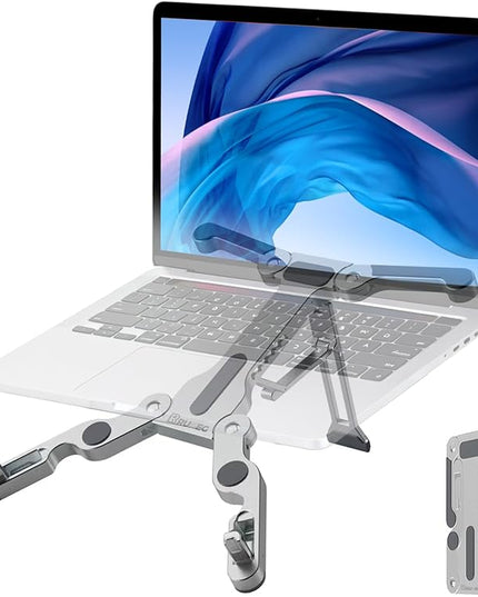 Laptop Stand for Desk, Ergonomic Portable Laptop Stand, Riser Holder Notebook Stands, Foldable Aluminum Computer Stand with Air, Pro, More 10-16” Laptops, Tablets, Phone