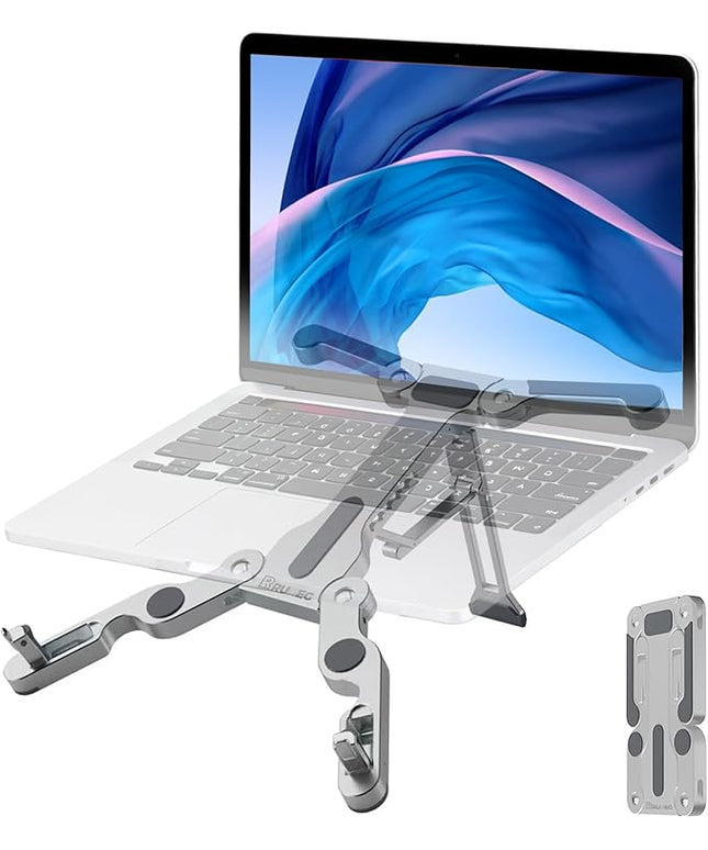 Laptop Stand for Desk, Ergonomic Portable Laptop Stand, Riser Holder Notebook Stands, Foldable Aluminum Computer Stand with Air, Pro, More 10-16” Laptops, Tablets, Phone