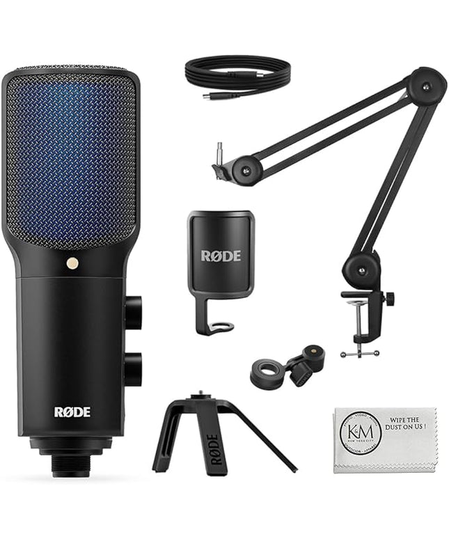 Rode NT-USB+ Professional USB Microphone with Microphone Arm & Cloth (3 Items)