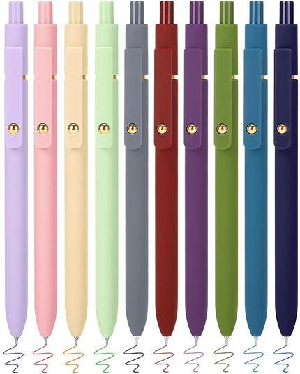 FIOVER Colored Pens, 12 Pack Colorful Gel Pens, Quick-Dry 0.7mm Medium Point for Journaling, Note Taking, Doodling, Aesthetic Office School Supplies, Gifts for Women Men（12PCS Aesthetic+Vintage）