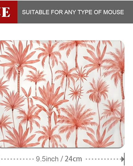 Perfect Paradise Tropical Palm Tree Floral Square Mouse pad, Texture, Waterproof, Anti Slip Rubber Base, Computer Mouse pad