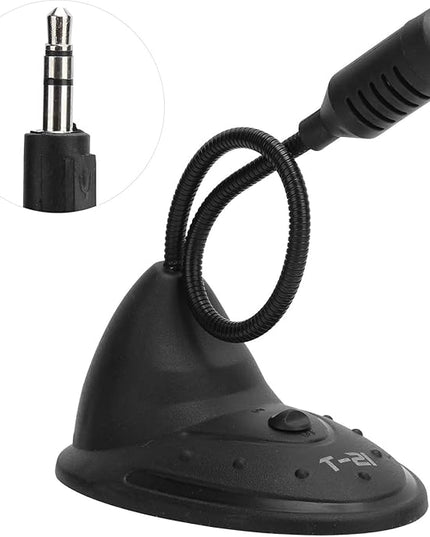 SUNGOOYUE Desktop Computer Microphone, Black ABS, 3.5mm Plug and Play, 360-Degree Adjustable Gooseneck, Gaming and Broadcasting, with Mute, 4.5ft Cable