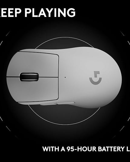 Logitech G PRO X Superlight 2 DEX Wireless Gaming Mouse, 60g pro-Grade Right-Handed Mouse with 5 programmable Buttons, USB-C Charging, 44k DPI Sensor, up to 8 kHz Polling for PC/Mac - White