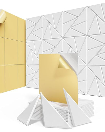 8 Pack Acoustic Panels with Self-Adhesive, 12"X 12"X 0.4"Sound Proof Foam Panels, Sound Panels High Density, Soundproof Wall Panels for Home Studio Office-White