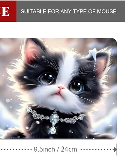 Cute Cat Square Mouse pad, Texture, Waterproof, Anti Slip Rubber Base, Computer Mouse pad, Laptop Mouse pad