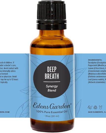 Edens Garden Deep Breath Essential Oil Blend- 100% Pure Premium Grade, Undiluted, Natural, Therapeutic, Aromatherapy, The Best for Skin, Humidifiers, Candle 30 ml (1 fl oz)