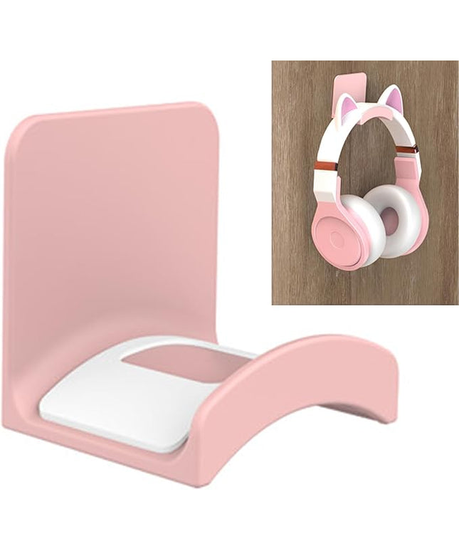 SOKUSIN Headphone Stand Headset Holder - Adhesive Gaming Earphones Hanger, Universal Desk Wall Mount Hook for All Headphone/Controller, Compatible with Beats, AirPods Max,Sony, JBL (Pink)