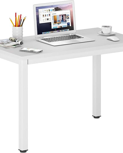DlandHome Computer Desk, 31.5 inch Modern Simple Desk Computer Table Study Writing Desk for Home Office, White