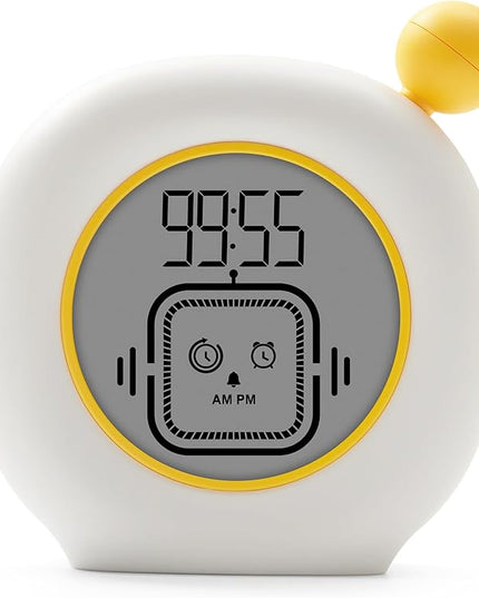 VEWINGL Productivity Timer & Clock with Alarm, Adjustable Desktop Timer for Autism, ADHD, Time Management, Ideal for Work, Study, Tasks, and Kitchen (Yellow)