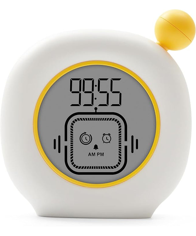 VEWINGL Productivity Timer & Clock with Alarm, Adjustable Desktop Timer for Autism, ADHD, Time Management, Ideal for Work, Study, Tasks, and Kitchen (Yellow)