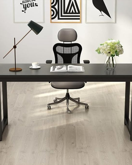 Tribesigns Modern Computer Desk, 63 inch Large Office Desk Computer Table Study Writing Desk Workstation for Home Office, Black Metal Frame