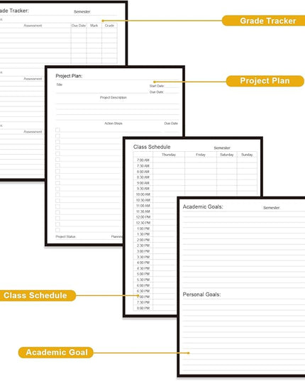 Academic Planner for 2026 or Anytime – 8.5" x 11" Undated Weekly Student Planner For Homeschool, High School, College & Nursing Students, 200 Pages, Black