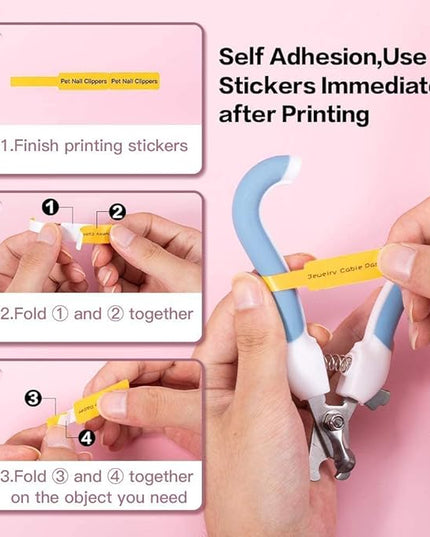 Phomemo D30 Cable Labels Colorful Waterproof Wire Cord Labels, (12.5mm X 74mm) 65 Labels/Roll, Tags Stickers Tear Resistant Flexible, Phomemo d30 Label Tape -Black on Blue Paper, 3 Roll