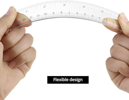 QWORK 6 Inch Rulers Bulk Clear Plastic Flexible Rulers with Inches and Centimeters, 100 Pcs Anti-Break Small Straight Ruler, School Office Supplies