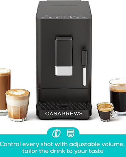 CASABREWS ACAFE Automatic Espresso Machine, 20bar Coffee Maker with Grinder and Milk Frother, Cappuccino Machines for Home or Office, All-in-One Grind and Brew Coffee Maker, Customizable Coffee Volume