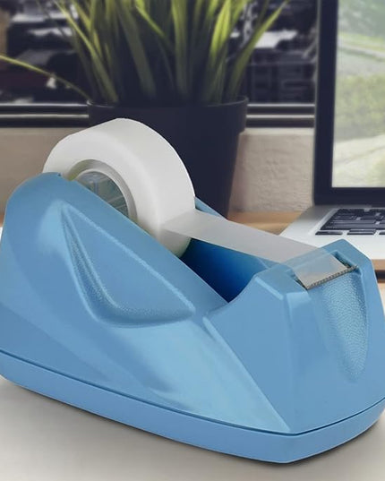 Acrimet Premium Desktop Tape Dispenser, Plastic, Non-Skid Base (Heavy Duty) (Light Blue Color)