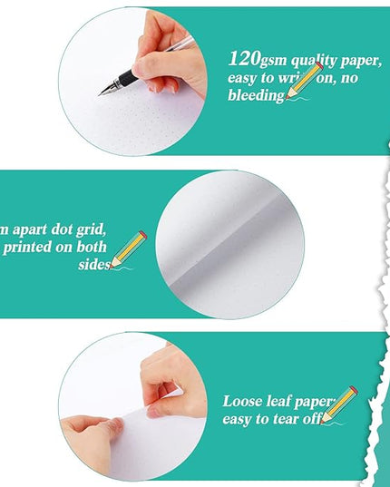 Sabary 400 Sheets Dot Cross Grid Graph Paper 8.5 x 11 Inches Letter Size Grid Paper Unpunched Refills Graph Paper Large Grid for Planning Bullet Journaling Thick Paper Smooth, White (Trendy Style)