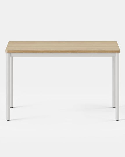 Branch Daily Desk - Functional at Home Office Desk with Effortless Assembly, Timeless Design, Rounded Corners, and Built-in Cable Notch - 36” W x 28.5” H x 24” D - Woodgrain Work Table