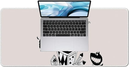 Large Mouse Pad for Desk, XXL Non-Slip Long Extended Gaming Mouse Mat Protector with Waterproof Rubber Base Stitched Edges for Office, Computer, Keyboard, Laptop and Home (Surprise Cat)