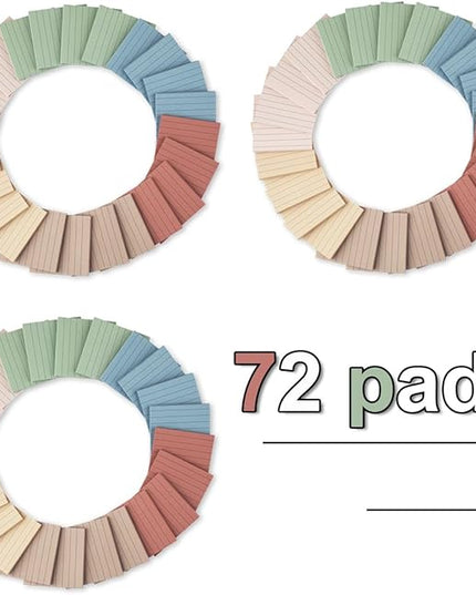 (72 Pack) Lined Sticky Notes 3x3 in,Notepads with Lines,Ruled Stickies Super Sticking Power,Office School Memo Note Pads Vintage Colors,Post on Windows Doors,Recyclable,Easy to Write on