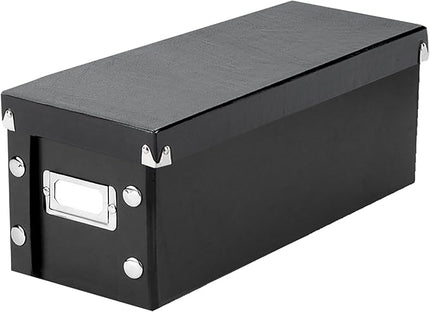 Snap-N-Store CD Storage Box - Pack of 1 - Durable 5.1 x 5.1 x 13.2 Inch Disc Holder with Lid to Store up to 165 Discs - Black