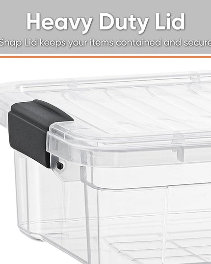 Superio Storage Bins with Lids- 8 Pack, 7.4 Qt Clear Boxes for Organizing, Stackable Plastic Containers- BPA Free, Non-Toxic, Odor Free, Organizer for Home, Office, Dorm