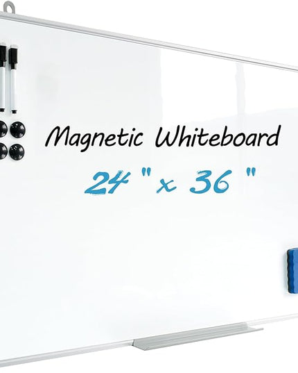 Magnetic Writeboard 24X36 Dry Erase Board Hanging & Wall Mounted Whiteboard S Aluminium Frame Message Boards for Home, School, Office, Kitchen