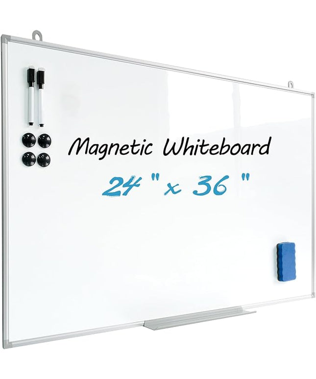 Magnetic Writeboard 24X36 Dry Erase Board Hanging & Wall Mounted Whiteboard S Aluminium Frame Message Boards for Home, School, Office, Kitchen