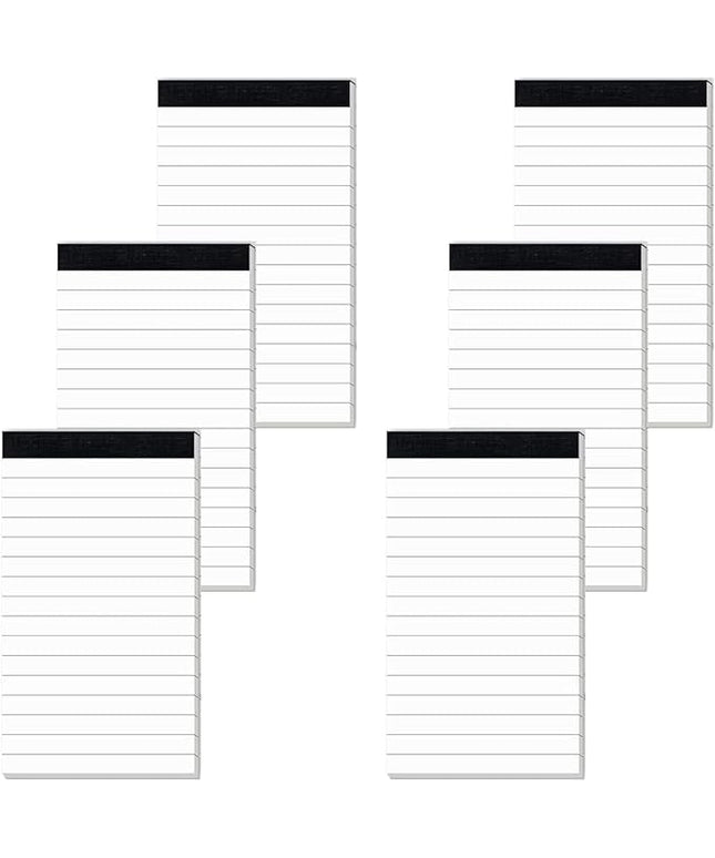 6 Pcs Note Pads Refills 3 x 5 inches Memo Small Notebook Writing Pads with 30 Sheets Each Pad College Ruled Lined Paper NotePads White