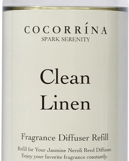 Cocorrína Clean Linen Scented Reed Diffuser Oil with 8 Sticks Fragrance for Bedroom, Bathroom, Oil Diffuser, Home Décor, 6.7 fl oz. (200 ml)