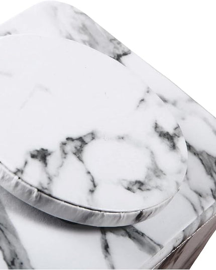 Arniche PU Leather Remote Control Holder,360 Degree Spinning Desk TV Remote Caddy,Desk Organizers and Accessories,for Controller,Media,Mail,Calculator,Mobile Phone,Pen Storage Holder(White Marble)