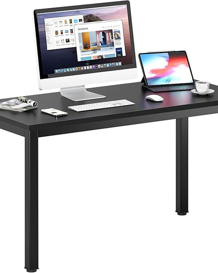 DlandHome 47 inches Medium Computer Desk, Composite Wood Board, Decent and Steady Home Office Desk/Workstation/Table, BS1-120BB Black Walnut and Black Legs, 1 Pack